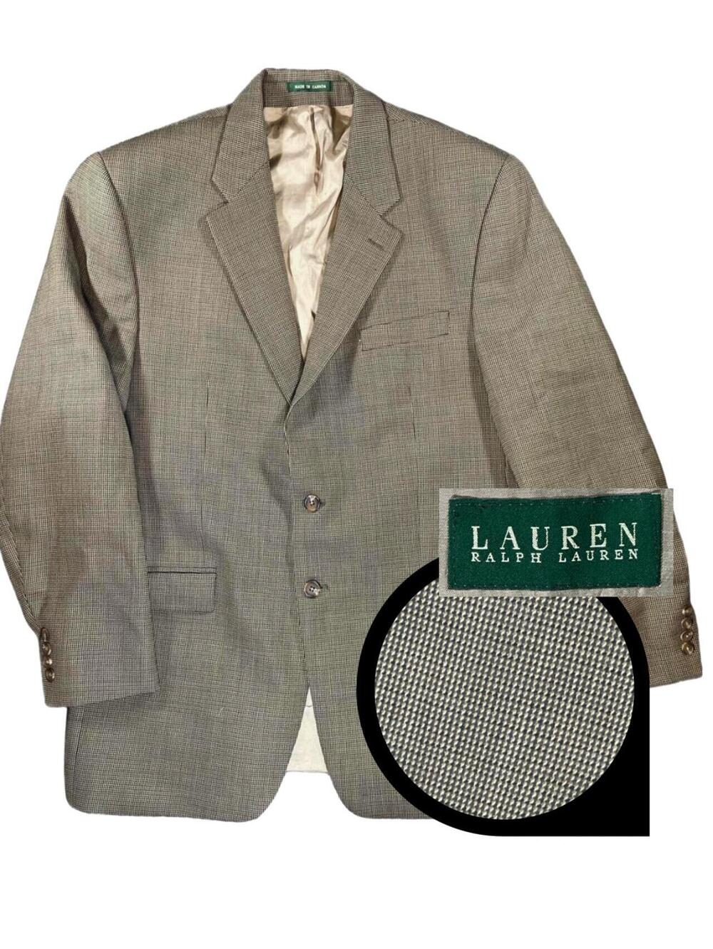Lauren Ralph Lauren Men's Woolmark Blazer Two-Button Closure Canada 44L Vintage